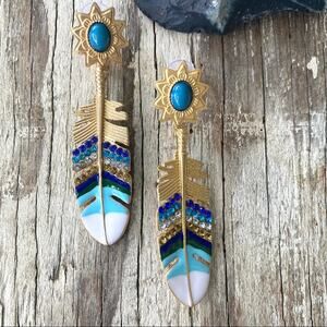 Free People Straight as An Arrow Earrings in Blue